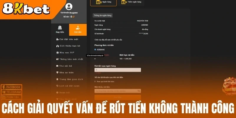 Cách giải quyết vấn đề rút tiền không thành công