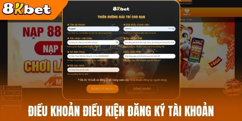 Điều khoản điều kiện đăng ký tài khoản