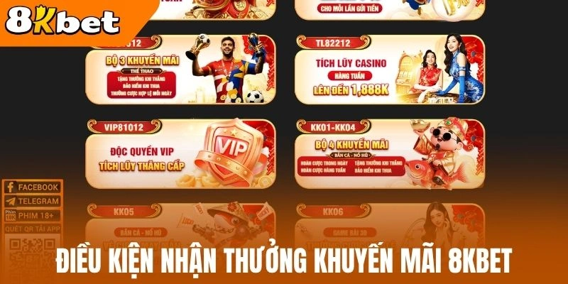 Điều kiện nhận thưởng khuyến mãi 8kBet