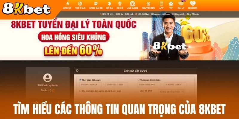 Tìm hiểu các thông tin quan trọng của 8kBet