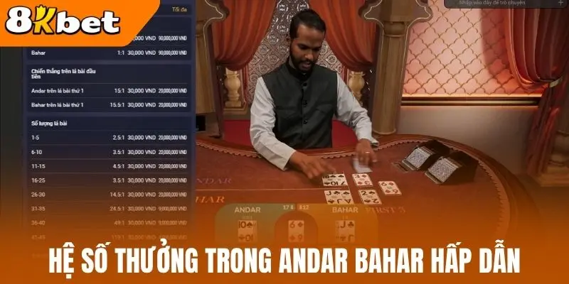Hệ số thưởng trong Andar Bahar hấp dẫn