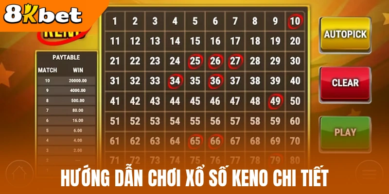 Hướng dẫn chơi xổ số Keno chi tiết
