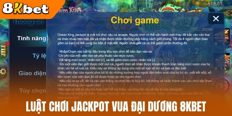 Luật chơi jackpot vua đại dương 8kBet