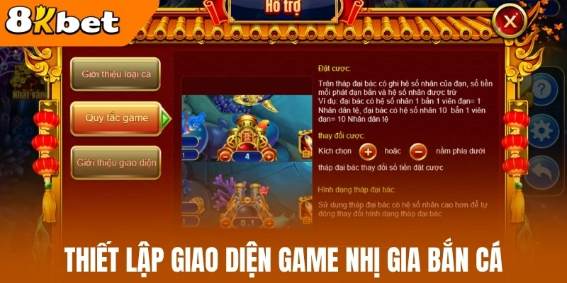 Thiết lập giao diện game nhị gia bắn cá