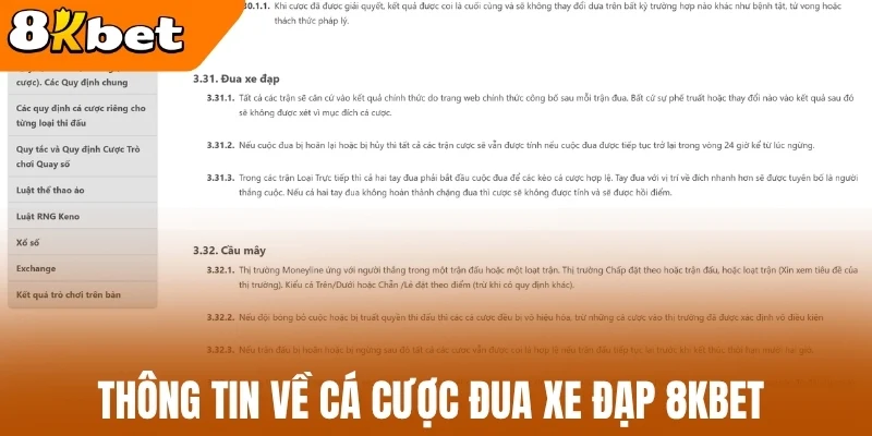Thông tin về cá cược đua xe đạp 8kBet