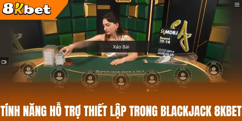 Tính năng hỗ trợ thiết lập trong blackjack 8kBet